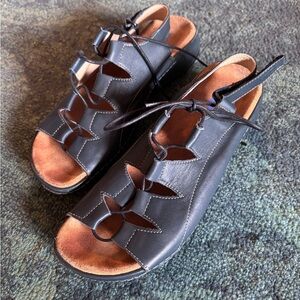 Wolky Kite sandals -  navy/grey leather